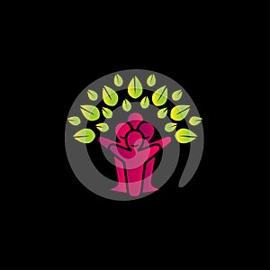 Family tree logo vector template design