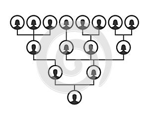 Familia un árbol árbol de familia o origen cuadro plantilla. familia genealógico un árbol iconos avatares retratos en 