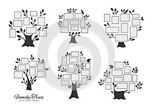 Family trees with photo frames.