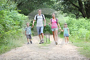 Family on a trekking day