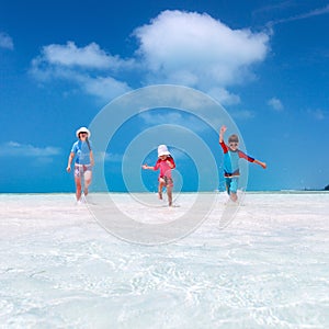 Family at tropical vacation