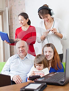 Family uses few various electronic devices