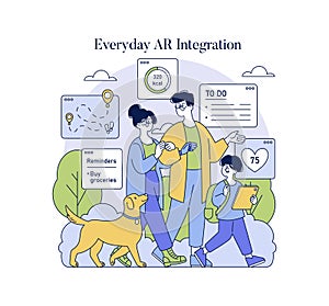 Family Using AR Devices in