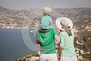 Family on vacation in Crete, Greece