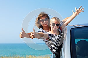 Family on vacation. Summer holiday and car travel concept