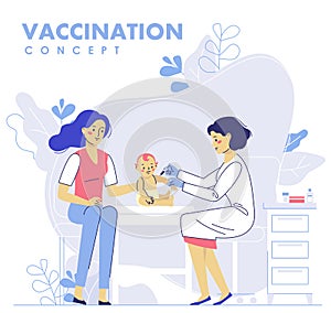 Family vaccination concept for immunity health. Healthcare, medical treatment, prevention and immunize. photo