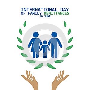 Family vector icon. Design concept International Day of Family Remittances, suitable for social media post templates, posters, gre