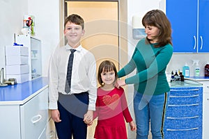 A family visit to a dentist, a doctor for a consultation