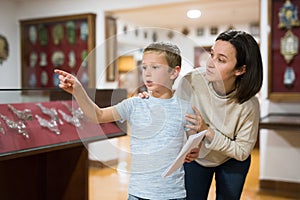 Family visiting historical museum