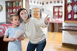 Family visiting historical museum