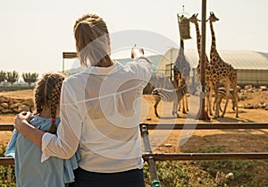 Family visiting zoo