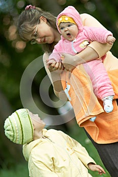 family at walk