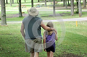 Family walk in the park