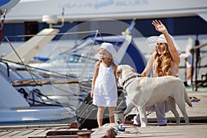 Family walking on vacations