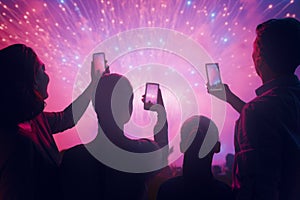 family watching fireworks