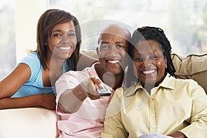 Family Watching Television Together