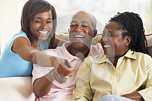 Family Watching Television Together