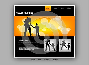 Family Website template, vector