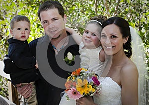 Family on wedding day