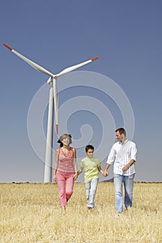 Family and wind turbines