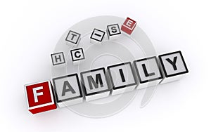 family word block on white