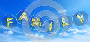 The family word in bubble