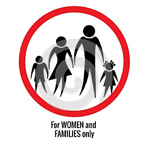 Family Zone sign with people icon onle for families kids woman women Suitable and perfect for many purposes