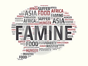 FAMINE - image with words associated with the topic FAMINE, word cloud, cube, letter, image, illustration