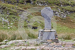 Famine memorial along Doo Lough Valley in Connemara, Ireland