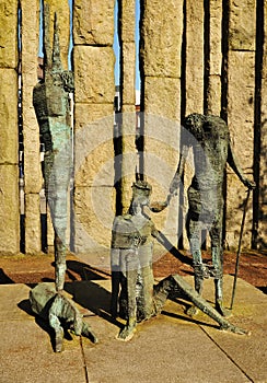 Famine statues in Dublin, Ireland