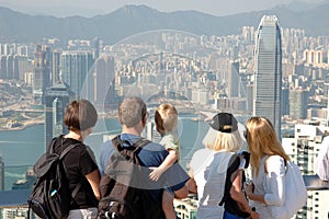 Famly sightseeing Hong Kong photo