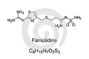 Famotidine, chemical formula and structure
