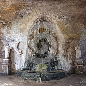 The famous 17th century Farnese aviaries underground fountain.