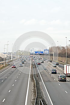 The famous A2 highway in the Netherlands