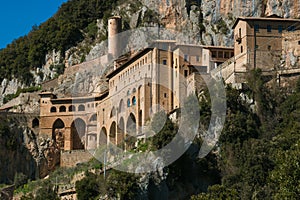 The famous abbey of Saint Benedict near Subiaco photo