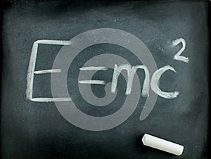 Famous Albert Einstein's equation E=mc2 photo