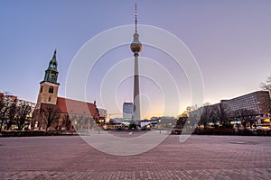 The famous Alexanderplatz before sunrise