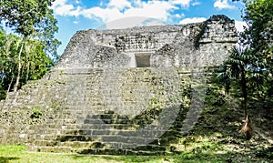 Famous ancient Mayan temples in Tikal National Park, Guatemala, Central America