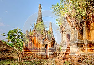 The famous ancient ruin temples of Indein in Myanm