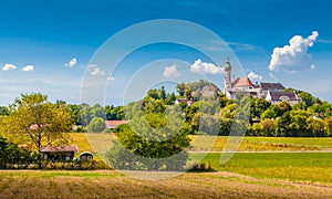 Famous Andechs Abbey in summer, district of Starnberg, Upper Bavaria, Germany photo