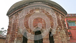 Famous Antpur Radhagovindjiu temple with crafted wood and exquisite terracotta carvings