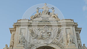 Famous arch at Commercio Square in Lisbon photo