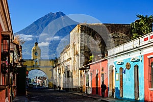 Famous arch and volcano view, Antigua, Guatemala