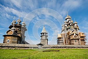 Famous architectural ensemble on Kizhi Island in Russia photo