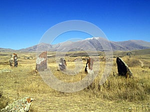 Famous Armenian landmark Carahunge or Karahunj or Qarahunj or Zorats Karer