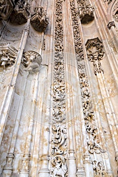 The famous astronaut carved in stone in the facade of the Salamanca Cathedral
