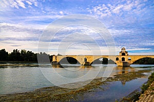 Famous Avignon bridge in France