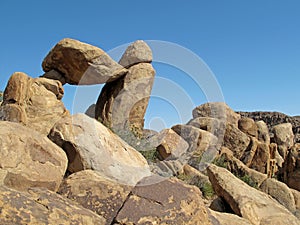 The famous Balanced Rock formation in the Grapevine Hills section of Big Bend National Park, USA