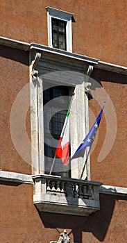 Famous balcony of piazza venezia in Rome photo