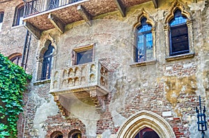 The famous balcony of Romeo and Juliet in Verona, Italy